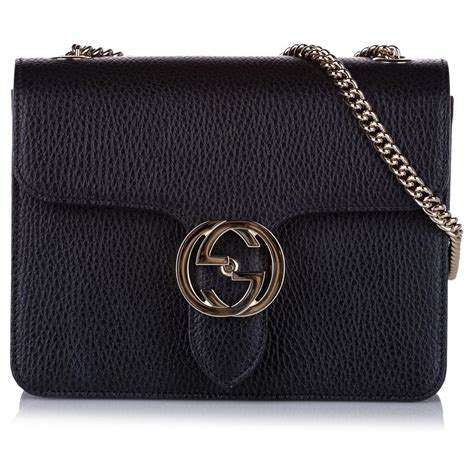 gucci black purse with silver chain|Gucci black bag with chain.